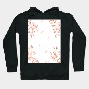 Watercolor leaves on the branches, red colors of autumn in a watercolor pattern Hoodie